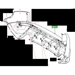 LR074961 | Paraurti Posteriore Senza sistema parcheggio automatico Include scudo termico